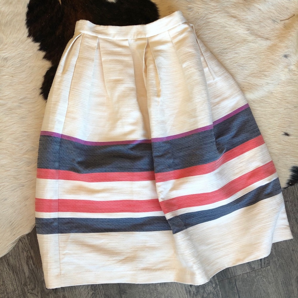 Hutch Midi White and Striped Full Skirt size 4